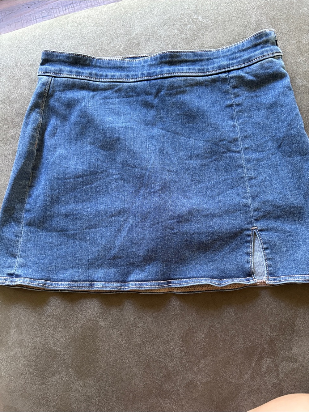 American Eagle Outfitters Blue Denim Mini Skort with Front Slit